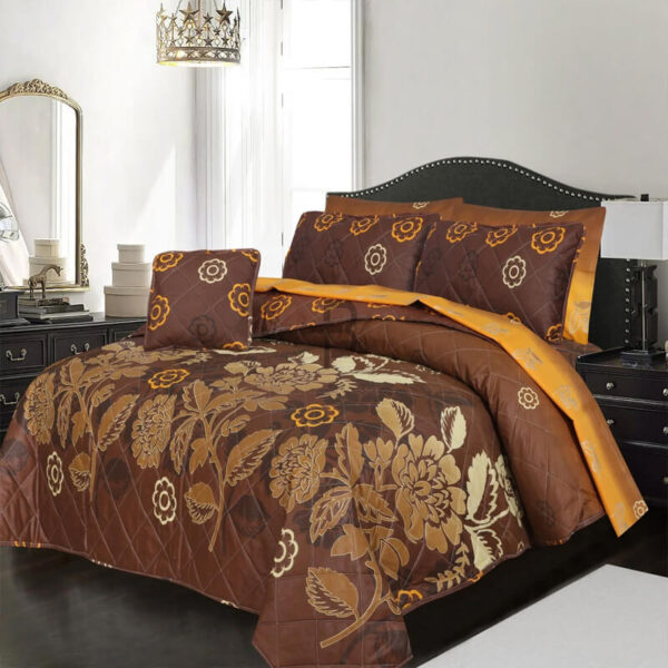 WENERSI BROWN COMFORTER SET- 7 PCS