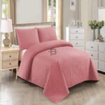 DARK PINK BEDSPREAD SET - 3 PCS (PREMIUM)