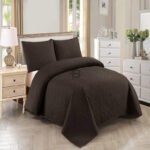 MUD BROWN BEDSPREAD SET - 3 PCS (PREMIUM)