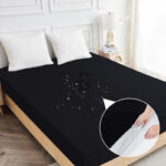 Export Quality Terry Cotton Waterproof Mattress Cover - Black