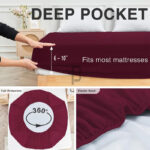 Export Quality Terry Cotton Waterproof Mattress Cover - Maroon - Image 3