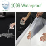 Export Quality Terry Cotton Waterproof Mattress Cover - Black - Image 2