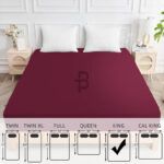 Export Quality Terry Cotton Waterproof Mattress Cover - Maroon - Image 4