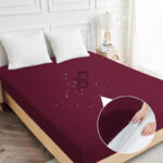 Export Quality Terry Cotton Waterproof Mattress Cover - Maroon