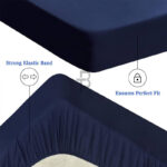 Export Quality Terry Cotton Waterproof Mattress Cover - Blue - Image 6