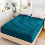 Soft Cotton Quilted 100% Waterproof Fitted Mattress Protector In Zinc Color