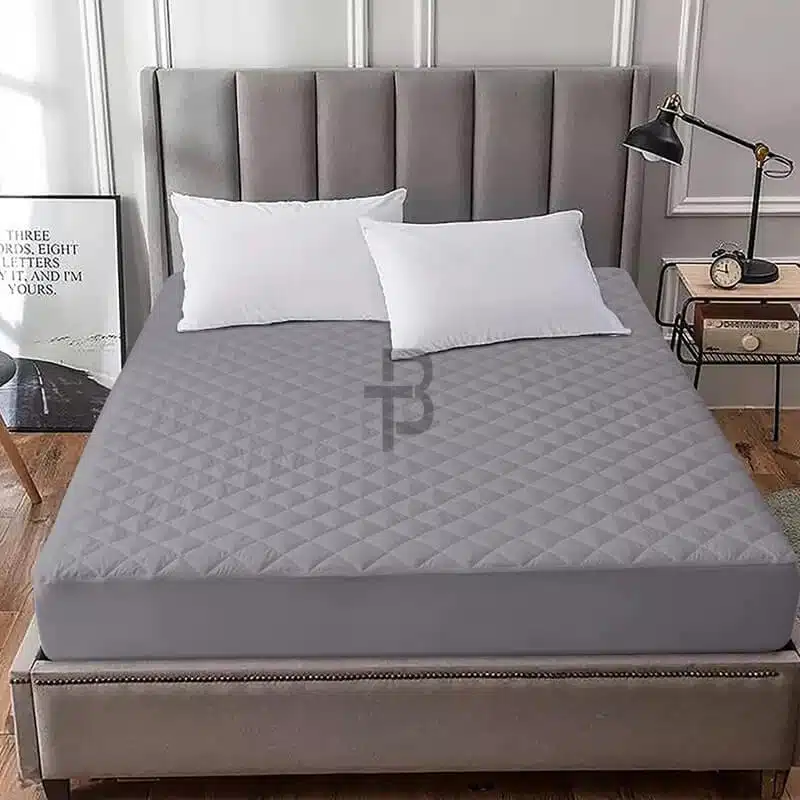 quilted mattress cover grey