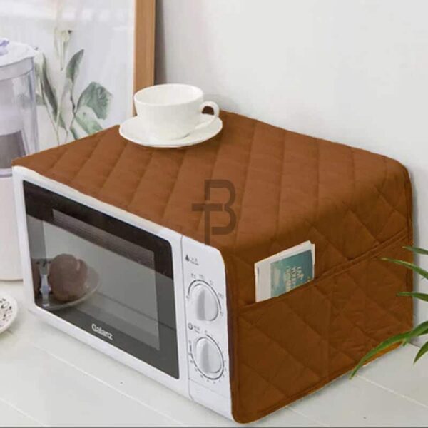 Light Brown Waterproof Quilted Microwave Oven Cover