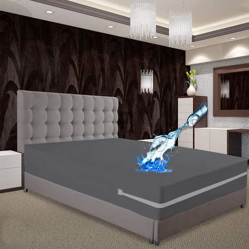 Grey Color 2 Side Waterproof Zipper Mattress Protector