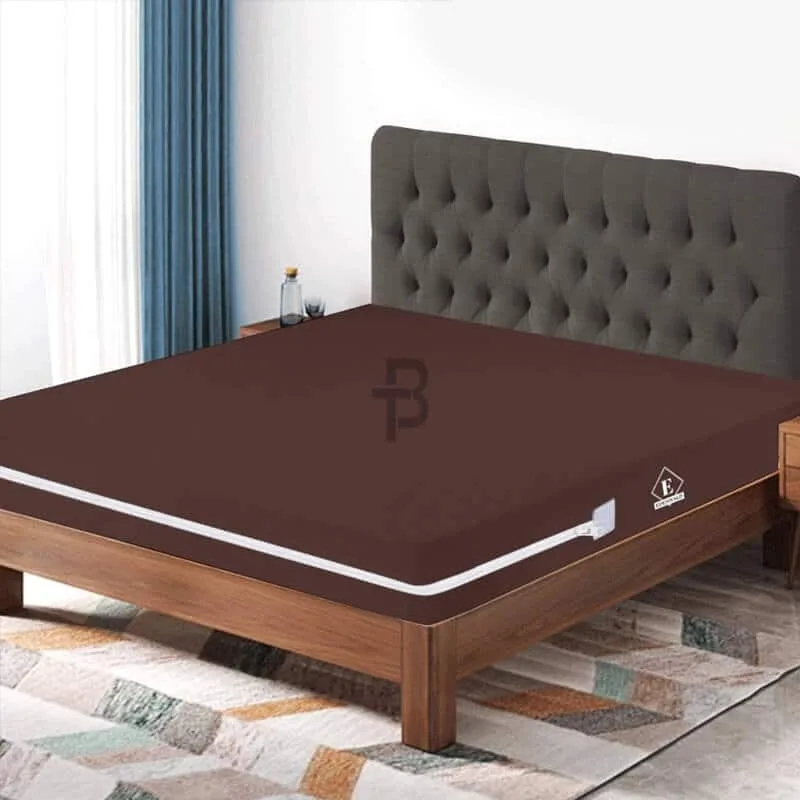 Brown Color 2 Side Waterproof Zipper Mattress Protector