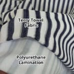 Terry Cotton Waterproof Mattress Cover - Blue Stripe - Image 3