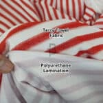Terry Cotton Waterproof Mattress Cover - Red Stripe - Image 3