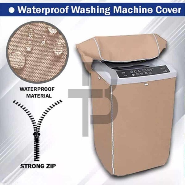 Waterproof Top Loaded Washing Machine Cover- Camel Color