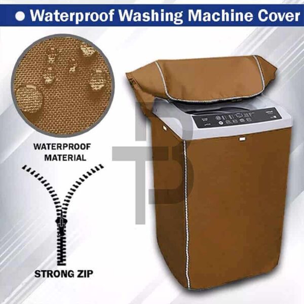 Waterproof Top Loaded Washing Machine Cover- Brown Color