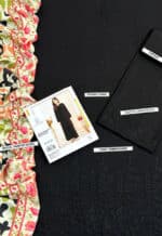 Black Dhanak 3PC Chikan Kari Embroidered - Image 3