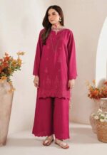 Pink Dhanak 3PC Chikan Kari Embroidered