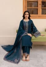 Cross Stitch Heavy Embroidered Dhanak - Image 2