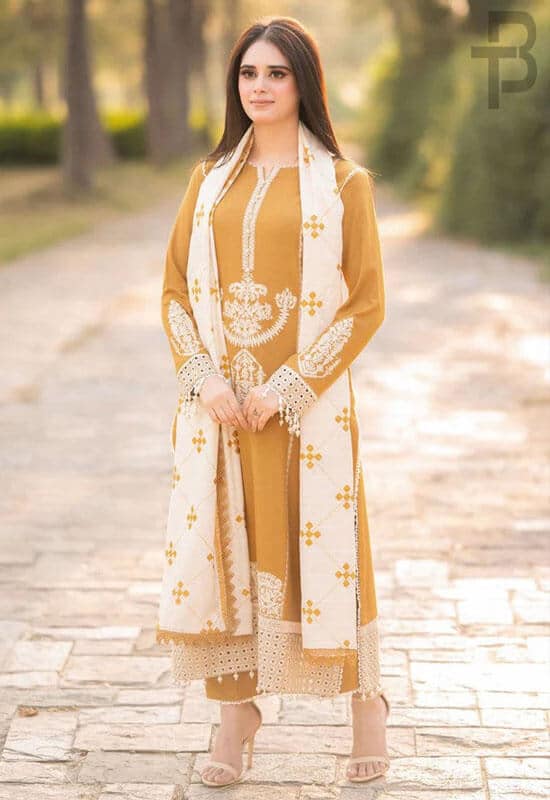 Qalamkar Heavy Embroidered Dhanak