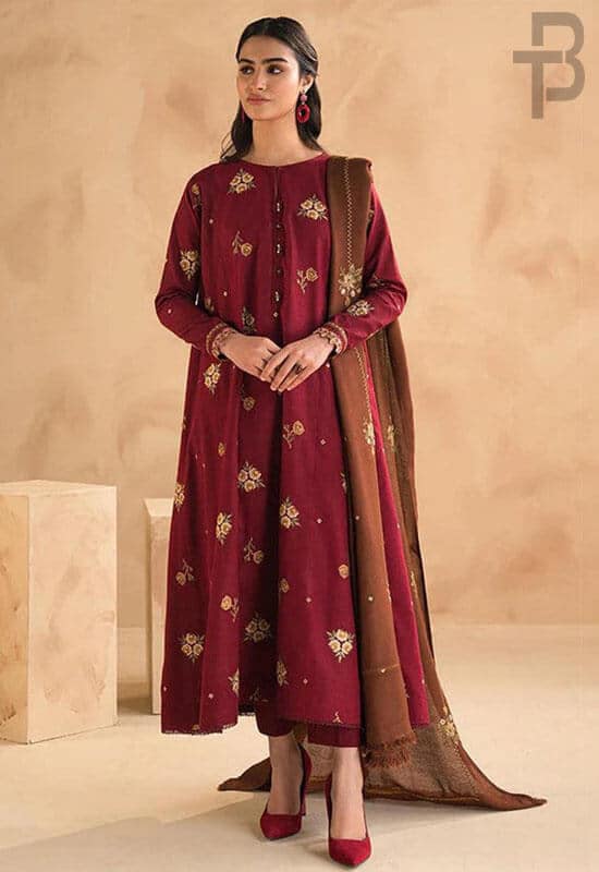 Asling Heavy Embroidered Dhanak