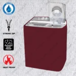 100% Waterproof Parachute (Double Machine) Twin Tub Washing Machine Cover - Maroon