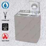 100% Waterproof Parachute Top Loaded Washing Machine Cover - Grey - Image 3