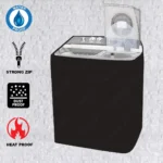Waterproof Top Loaded Twin Tub Washing Machine Cover - Black