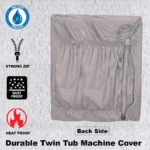 100% Waterproof Parachute Top Loaded Washing Machine Cover - Grey - Image 2