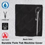 Waterproof Top Loaded Twin Tub Washing Machine Cover - Black - Image 2