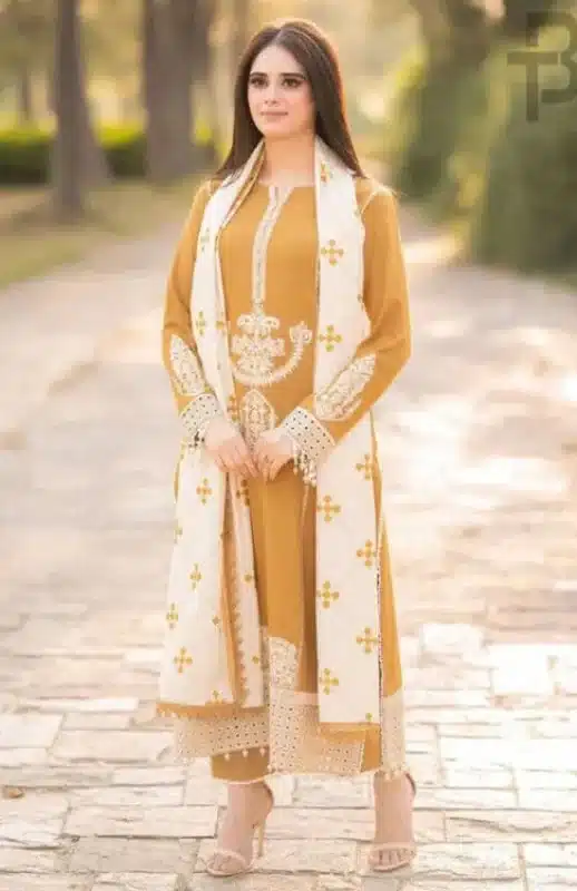 Qalamkar Heavy Embroidered Dhanak