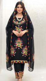 Aara Work Embroidered Lawn 2026 – Indian Chiffon Dupatta - Image 2