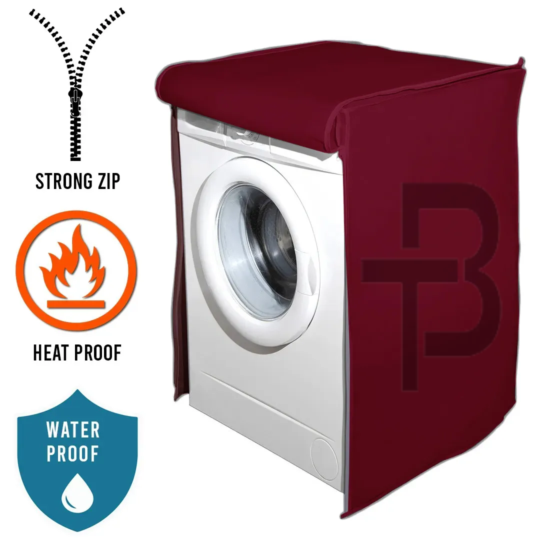 Waterproof Top Loaded Front Loaded Washing Machine Cover-maroon